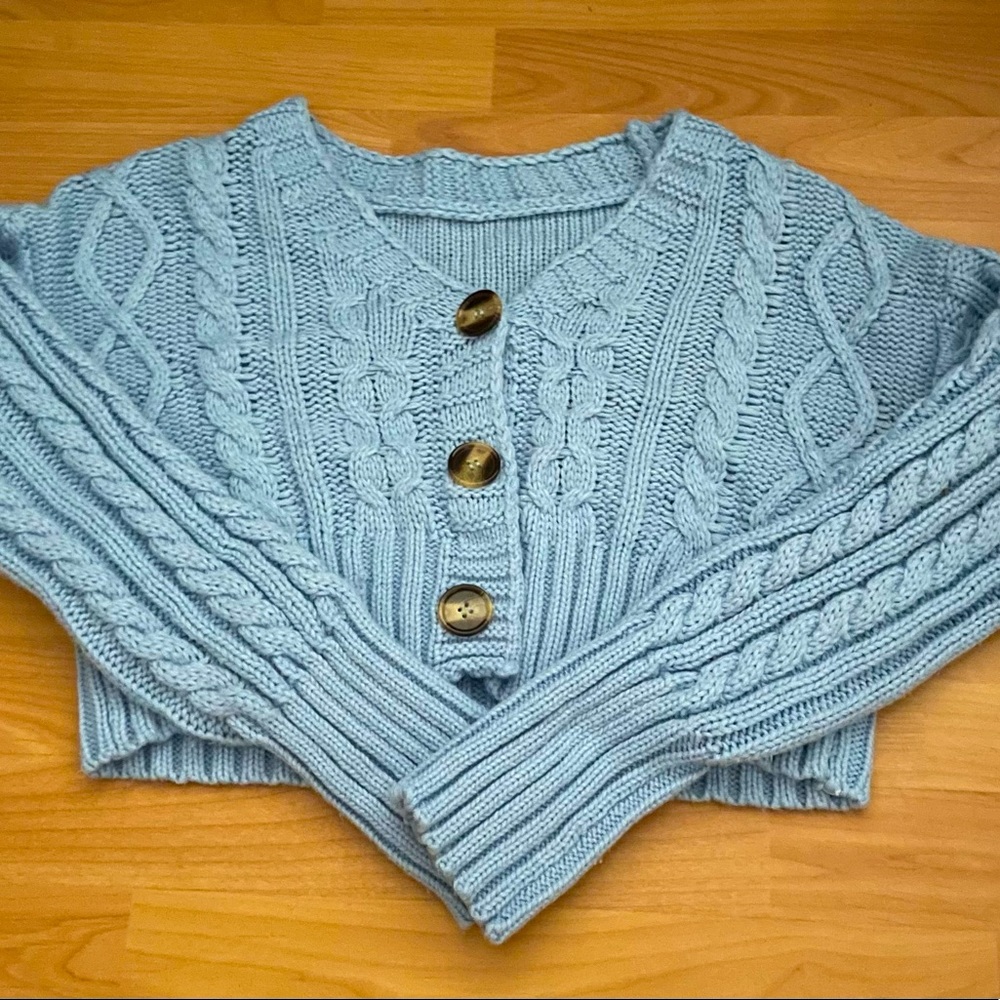 SHEIN, Small (4), two-piece, sweater tube top and cardigan (with real buttons)
